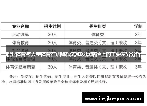 职业体育与大学体育在训练模式和发展路径上的主要差异分析